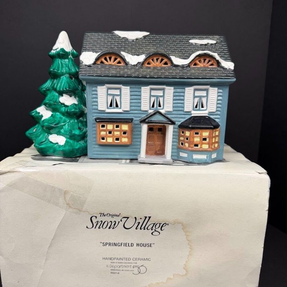 Department 56 Original Snow Village Springfield House 5027-0 1990 w/ Box-Retired